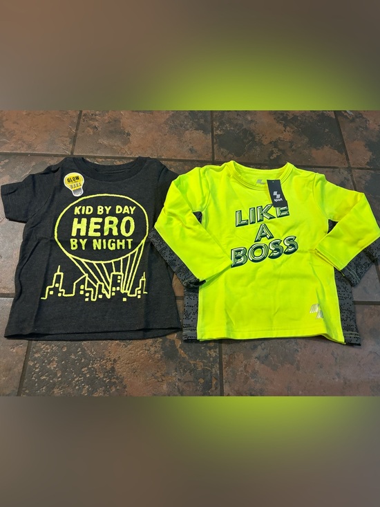 The Children's Place Other - 💜Sport 'Like A Boss' Neon Yellow Long-Sleeve Tee and short sleeve shirt